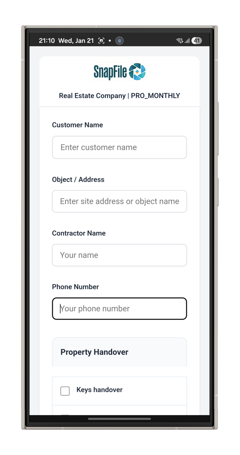 Property Handover checklist